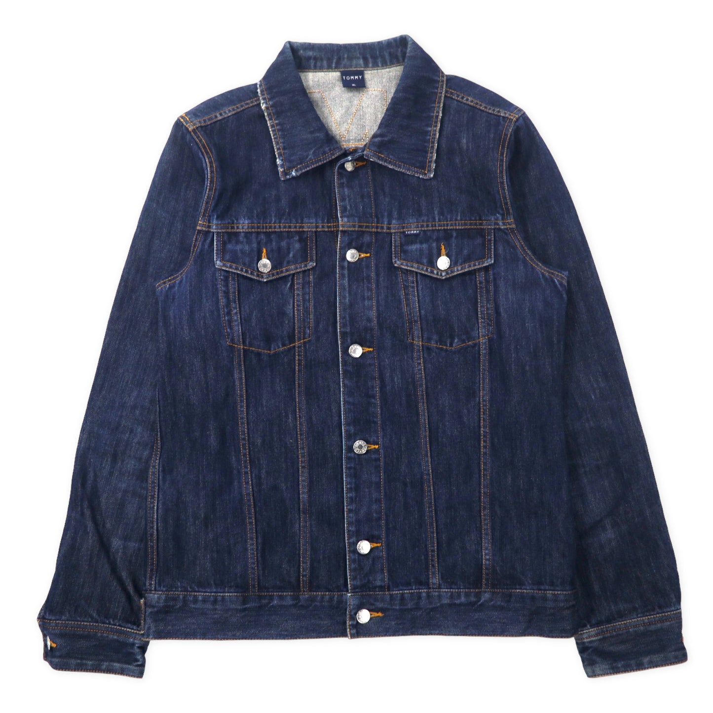 TOMMY Denim Jacket G Jean XL Blue Cotton Buck logo embroidery 
