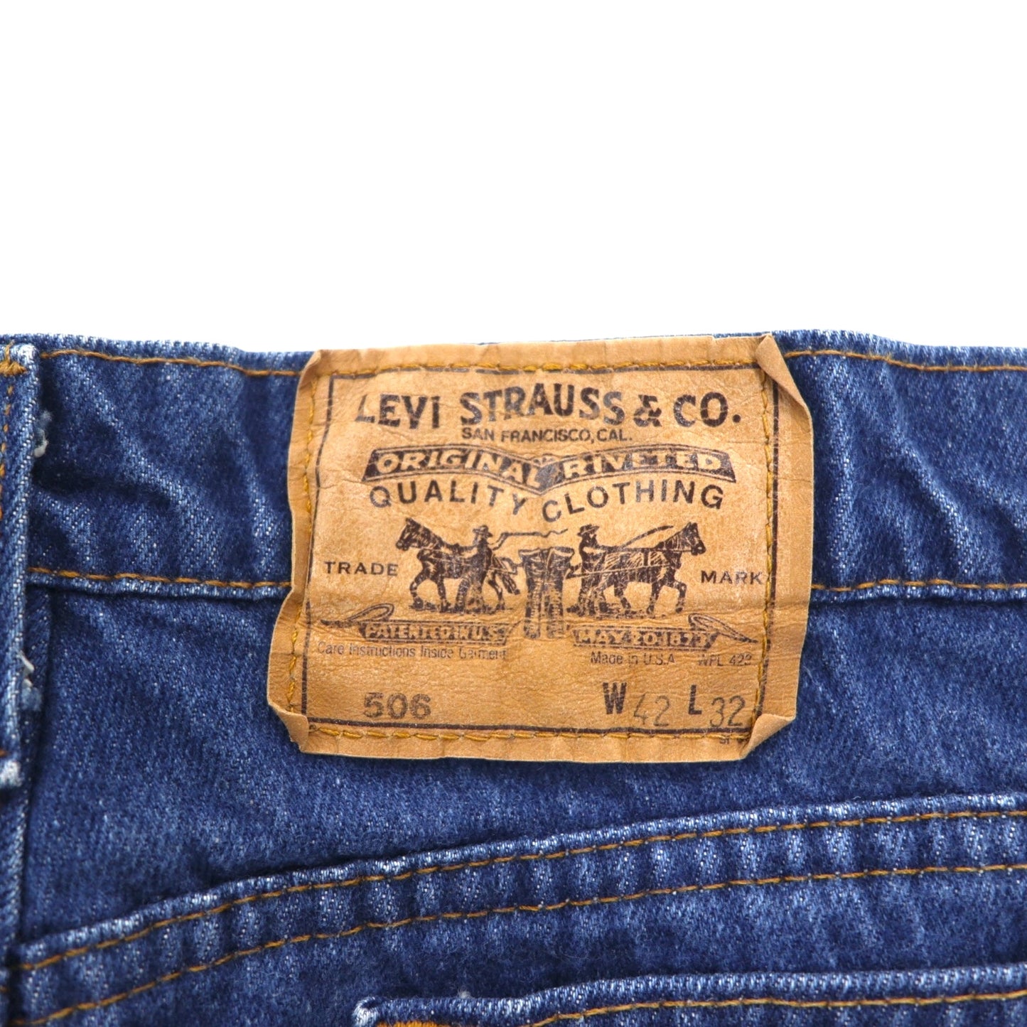 Levi's 90s USA Made 506 Orange Tab Tapered Denim Pants, Size XL, Indigo Blue, Zipper Fly, 40506 0202
