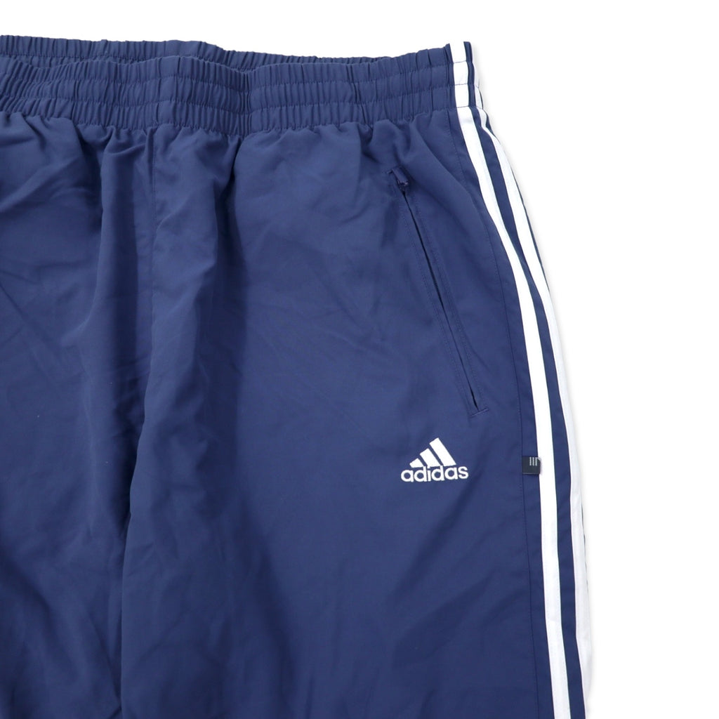 adidas 00年代 3ストライプス ワイド トラックパンツ ジャージ 190 ネイビー ポリエステル