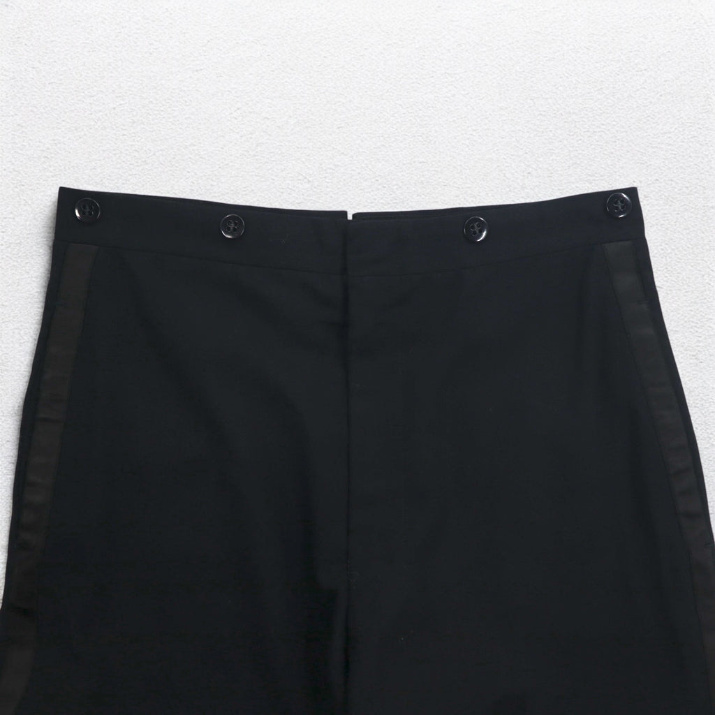 50s Vintage Trousers サイドライン スラックスパンツ L ブラック CONMARジッパー サスペンダーボタン