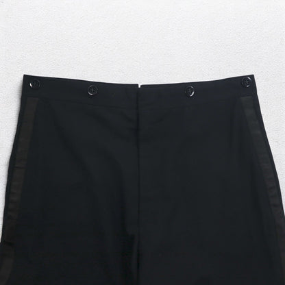 50s Vintage Trousers サイドライン スラックスパンツ L ブラック CONMARジッパー サスペンダーボタン