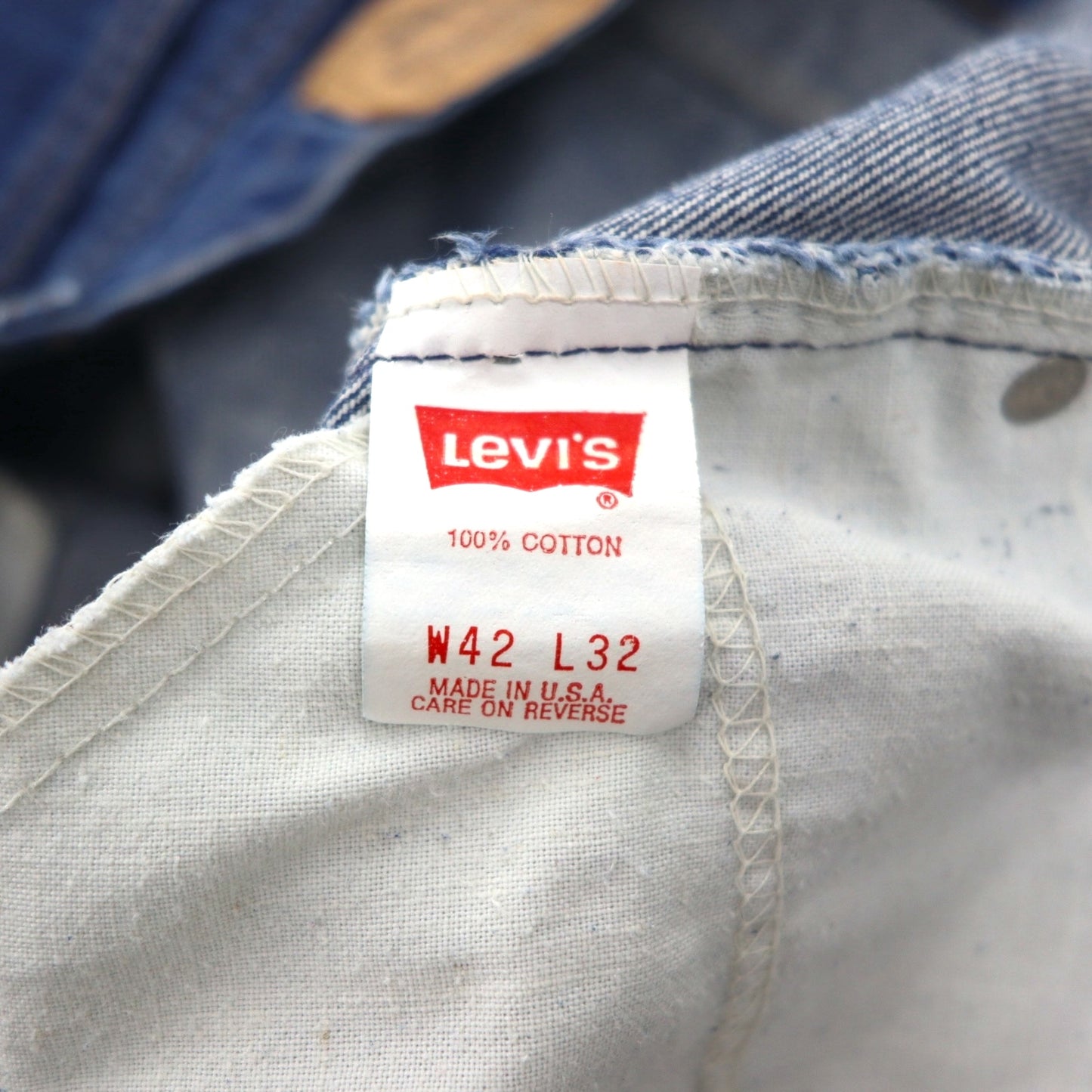 Levi's 90s USA Made 506 Orange Tab Tapered Denim Pants, Size XL, Indigo Blue, Zipper Fly, 40506 0202