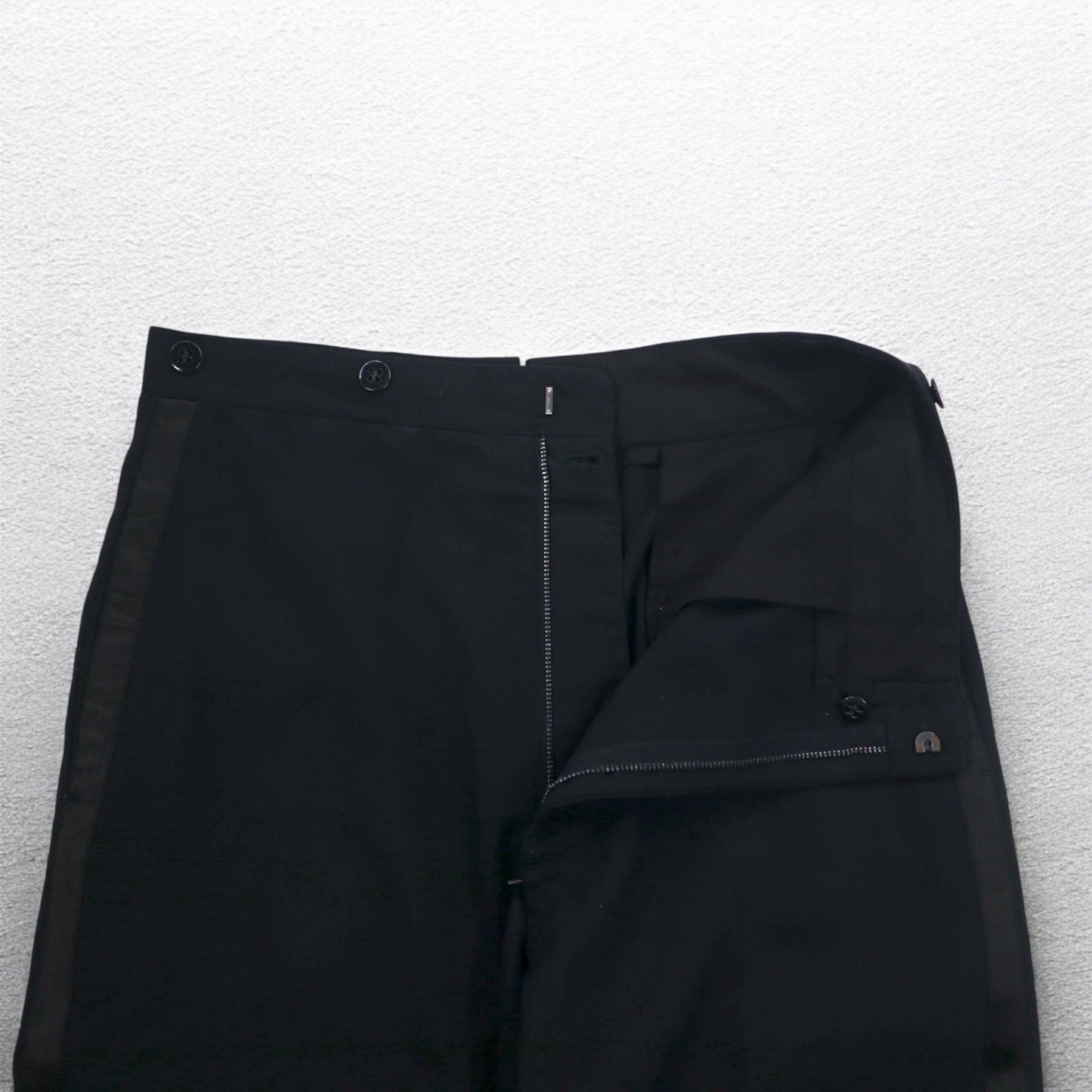 50s Vintage Trousers サイドライン スラックスパンツ L ブラック CONMARジッパー サスペンダーボタン