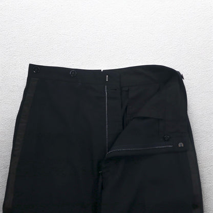 50s Vintage Trousers サイドライン スラックスパンツ L ブラック CONMARジッパー サスペンダーボタン