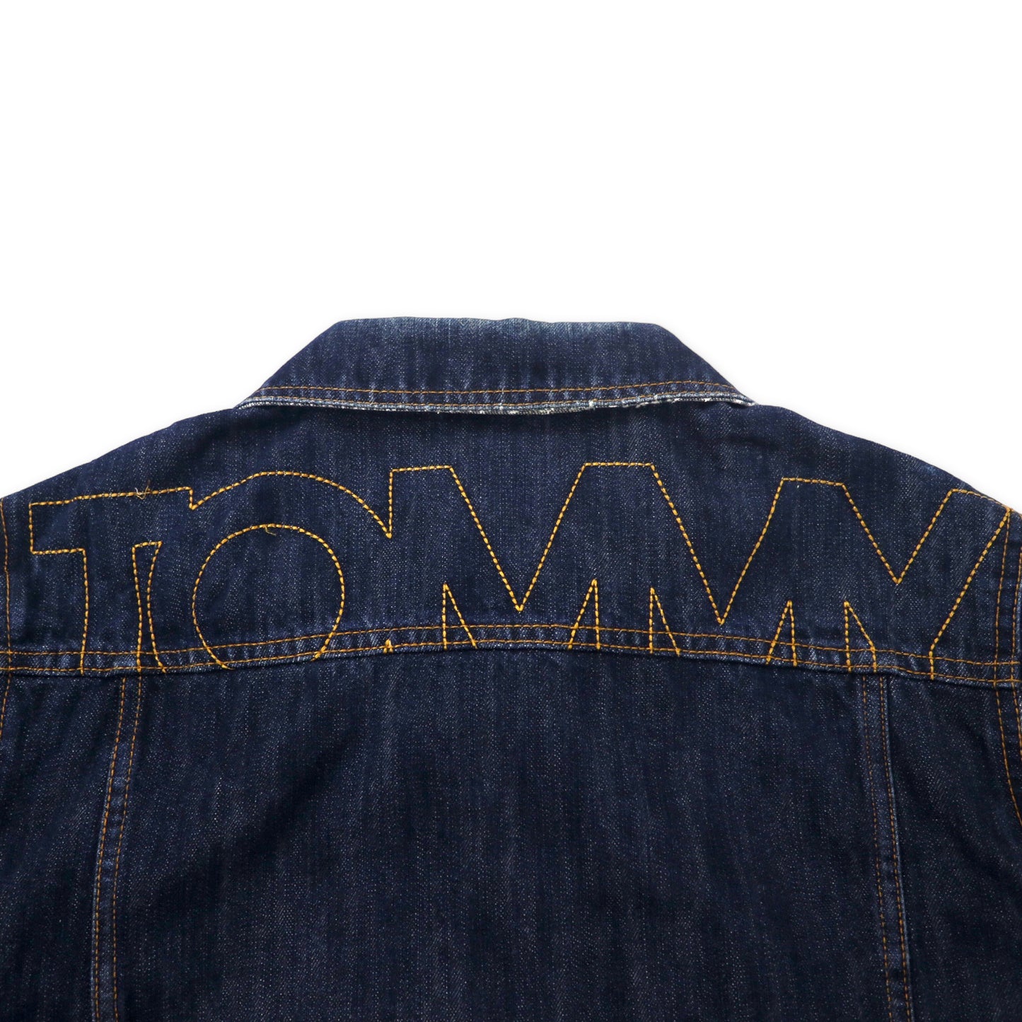 TOMMY デニムジャケット Gジャン XL ブルー コットン バックロゴ刺繍