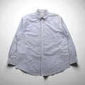 Brooks Brothers 346 Oxford Button-Down Shirt, XL, Blue, Striped, with Embroidered Logo