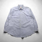 Brooks Brothers 346 Oxford Button-Down Shirt, XL, Blue, Striped, with Embroidered Logo