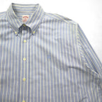 Brooks Brothers 346 Oxford Button-Down Shirt, XL, Blue, Striped, with Embroidered Logo