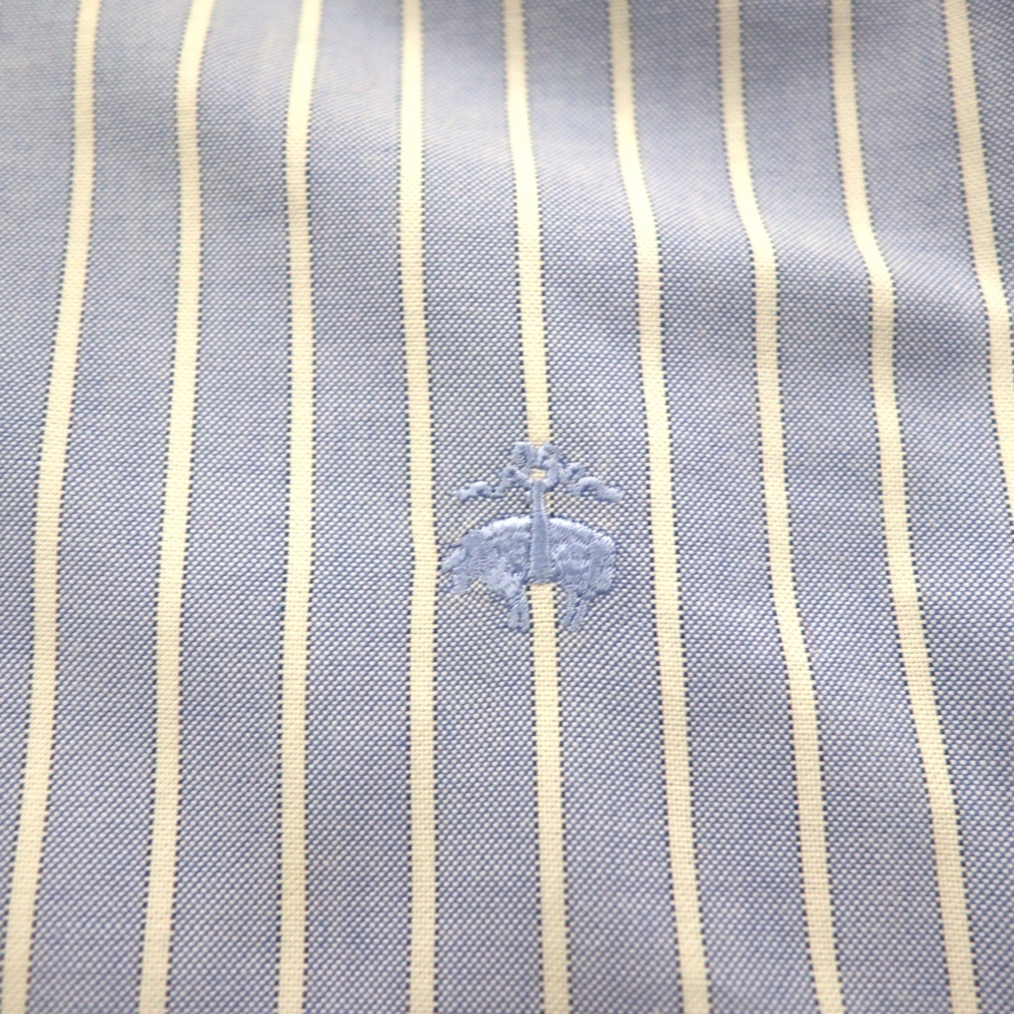 Brooks Brothers 346 オックスフォード ボタンダウンシャツ XL ブルー ストライプ ワンポイントロゴ刺繍