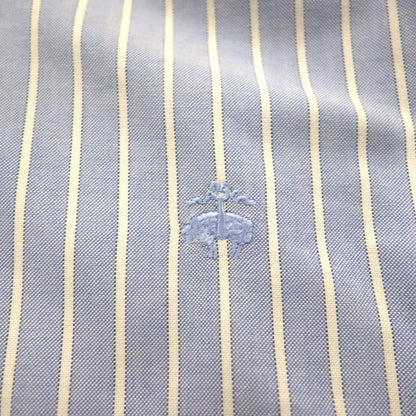 Brooks Brothers 346 オックスフォード ボタンダウンシャツ XL ブルー ストライプ ワンポイントロゴ刺繍