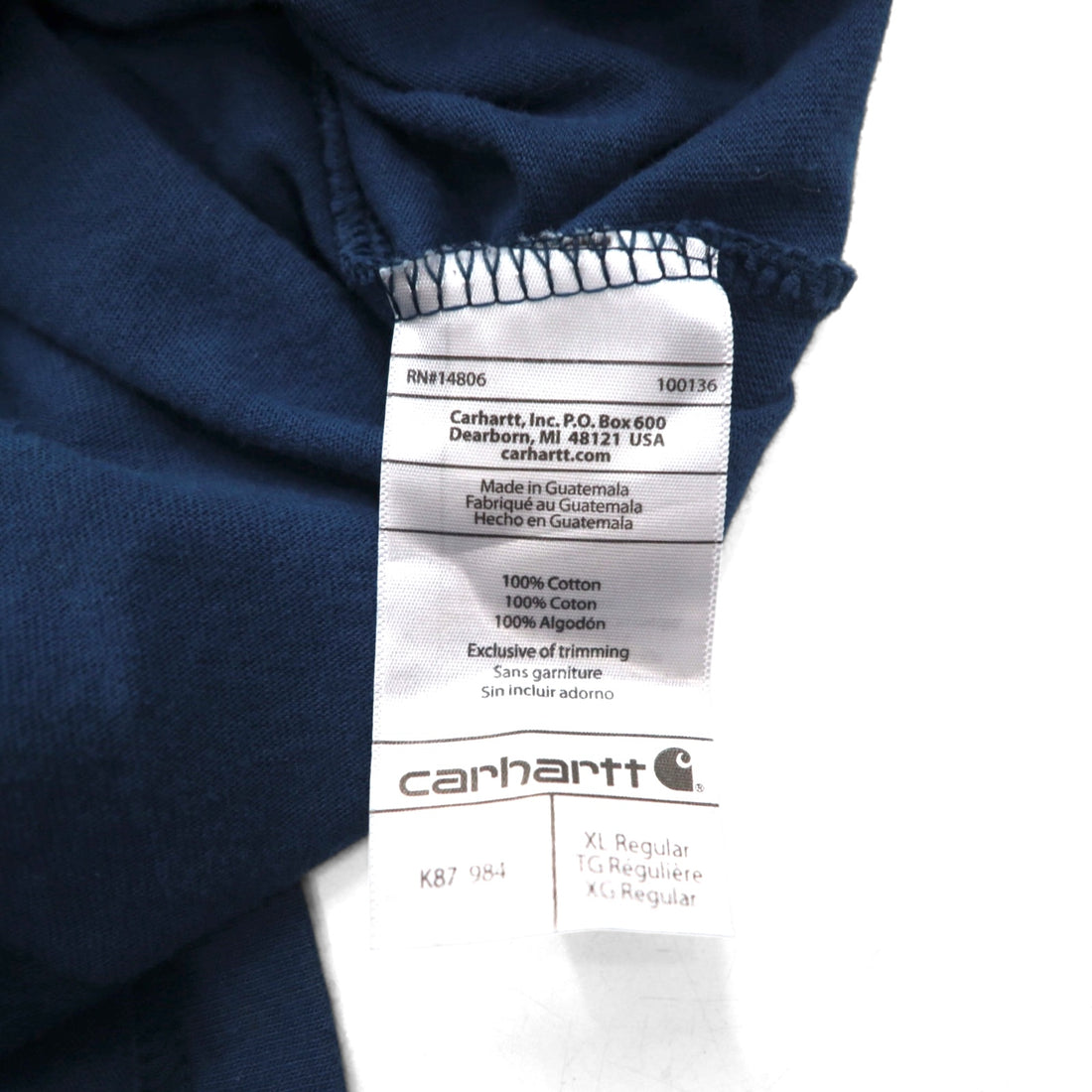carhartt オリジナルフィット ポケット Tシャツ ポケTee XL ORIGINAL FIT ネイビー コットン