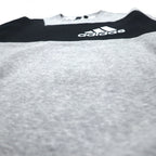 adidas Sport ID Crew Sweatshirt XL Grey Black Fleece lining 3-stripe Sport ID EB7589