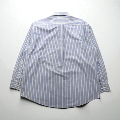 Brooks Brothers 346 オックスフォード ボタンダウンシャツ XL ブルー ストライプ ワンポイントロゴ刺繍