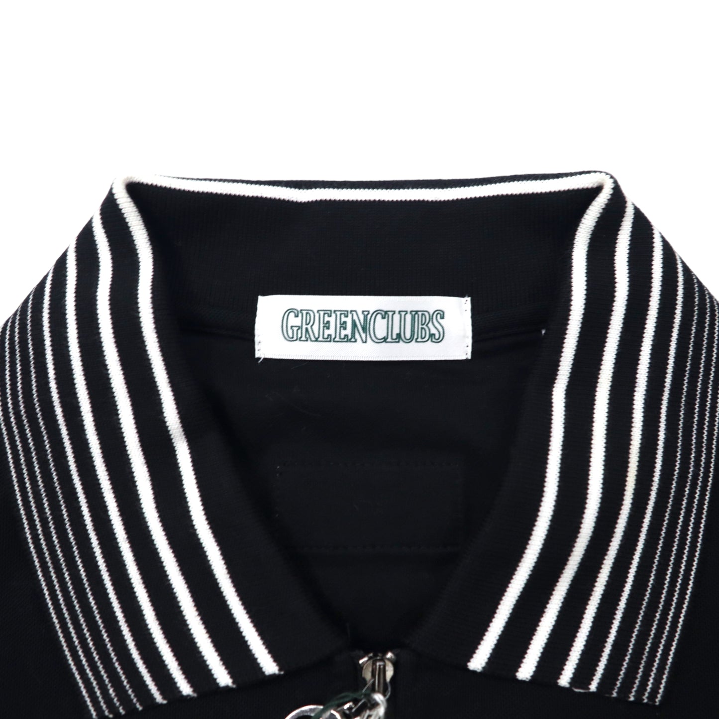 GREEN CLUBS × Warner Bros 90年代 ハーフジップ ポロシャツ 4 ブラック コットン キャラクター刺繍 バッグスバニー 未使用品