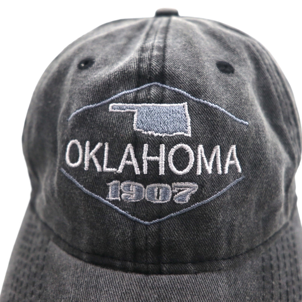 KAUFMAN ヴィンテージ加工 6パネルキャップ ONE グレー コットン OKLAHOMA 刺繍