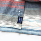 LLBean Oxford Button-Down Shirt XXL Blue Border TRADITIONAL FIT 515164 Made in Sri Lanka
