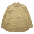 日本然リトテ-古着オンライン-carhartt FORCE リラックスフィット ボタンダウン ワークシャツ XL ベージュ ポリエステル Ridgefield Solid L/S Shirt 102418-carhartt FORCE Relaxed Fit Button Down Work Shirt XL Beige Polyester Ridgefield Solid L/S Shirt 102418