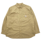 日本然リトテ-古着オンライン-carhartt FORCE リラックスフィット ボタンダウン ワークシャツ XL ベージュ ポリエステル Ridgefield Solid L/S Shirt 102418-carhartt FORCE Relaxed Fit Button Down Work Shirt XL Beige Polyester Ridgefield Solid L/S Shirt 102418