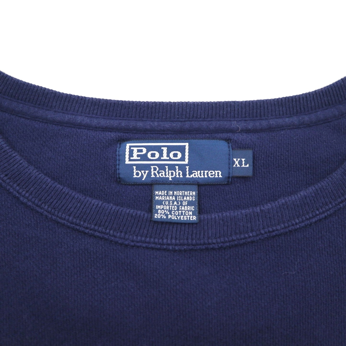 Polo by Ralph Lauren 90年代 クルーネック スウェット XL ネイビー 無地 コットン スモールポニー刺繍