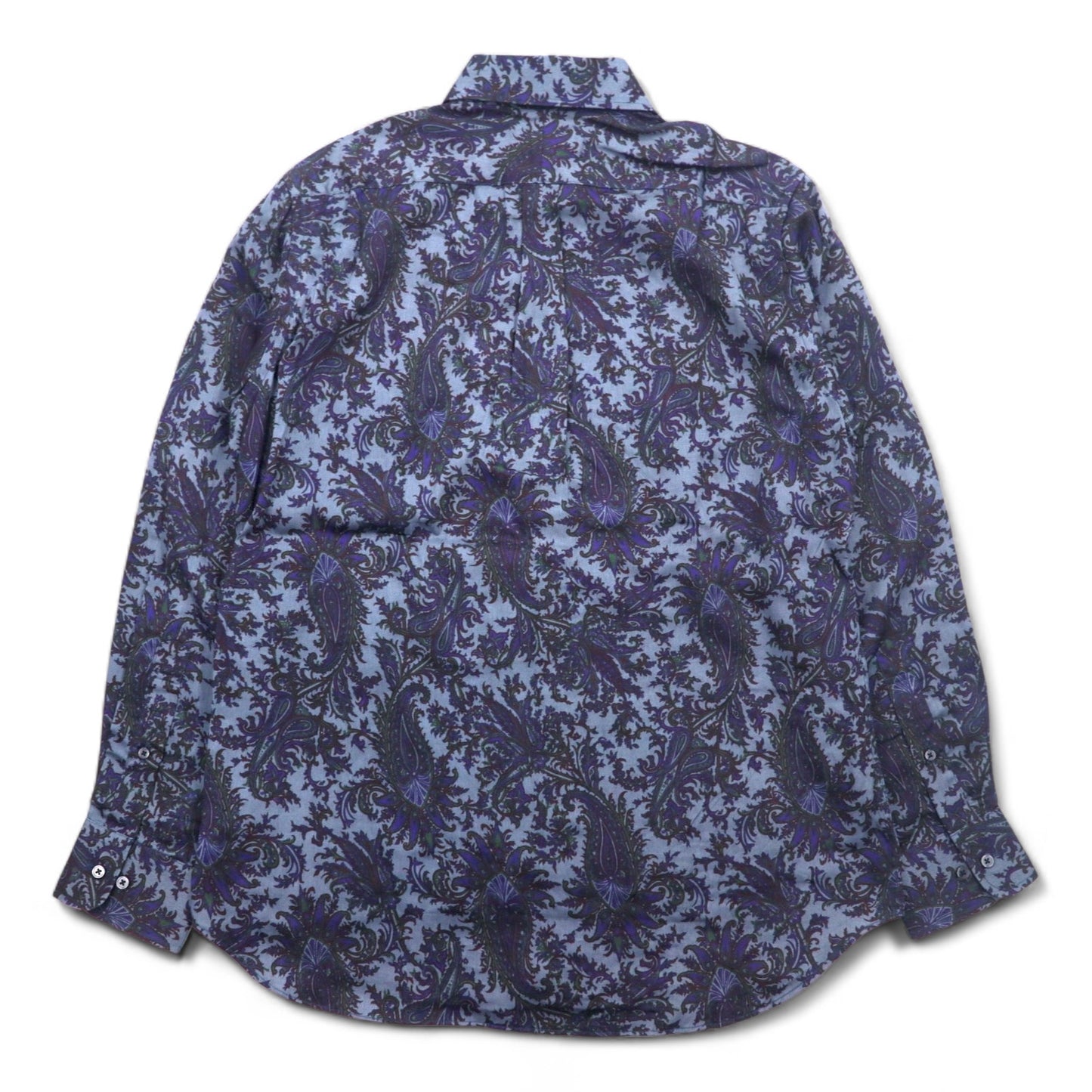 ZEPHYR ( D'URBAN ) ボタンダウンシャツ M ネイビー リヨセル 総柄 ペイズリー 日本製
