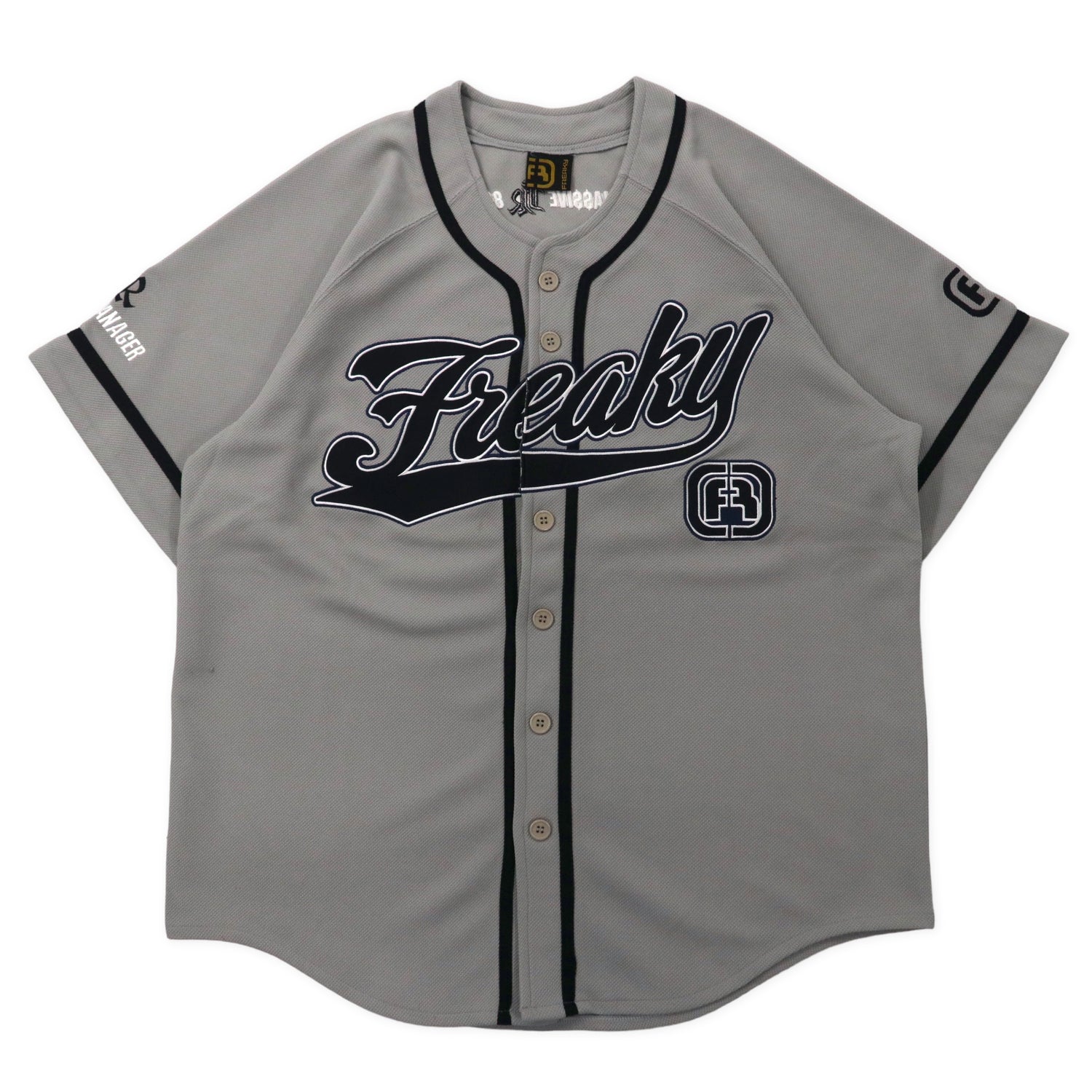 FREAKY 90s Baseball Shirt XL Gray Polyester Big Size – 日本然リトテ