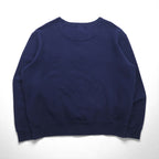 Polo by Ralph Lauren 90s Crew Neck Sweatshirt, Size XL, Navy, Solid Cotton, Small Pony Embroidery