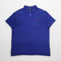 POLO RALPH LAUREN Polo shirt XL Blue Cotton Pique CUSTOM FIT Small pony embroidery
