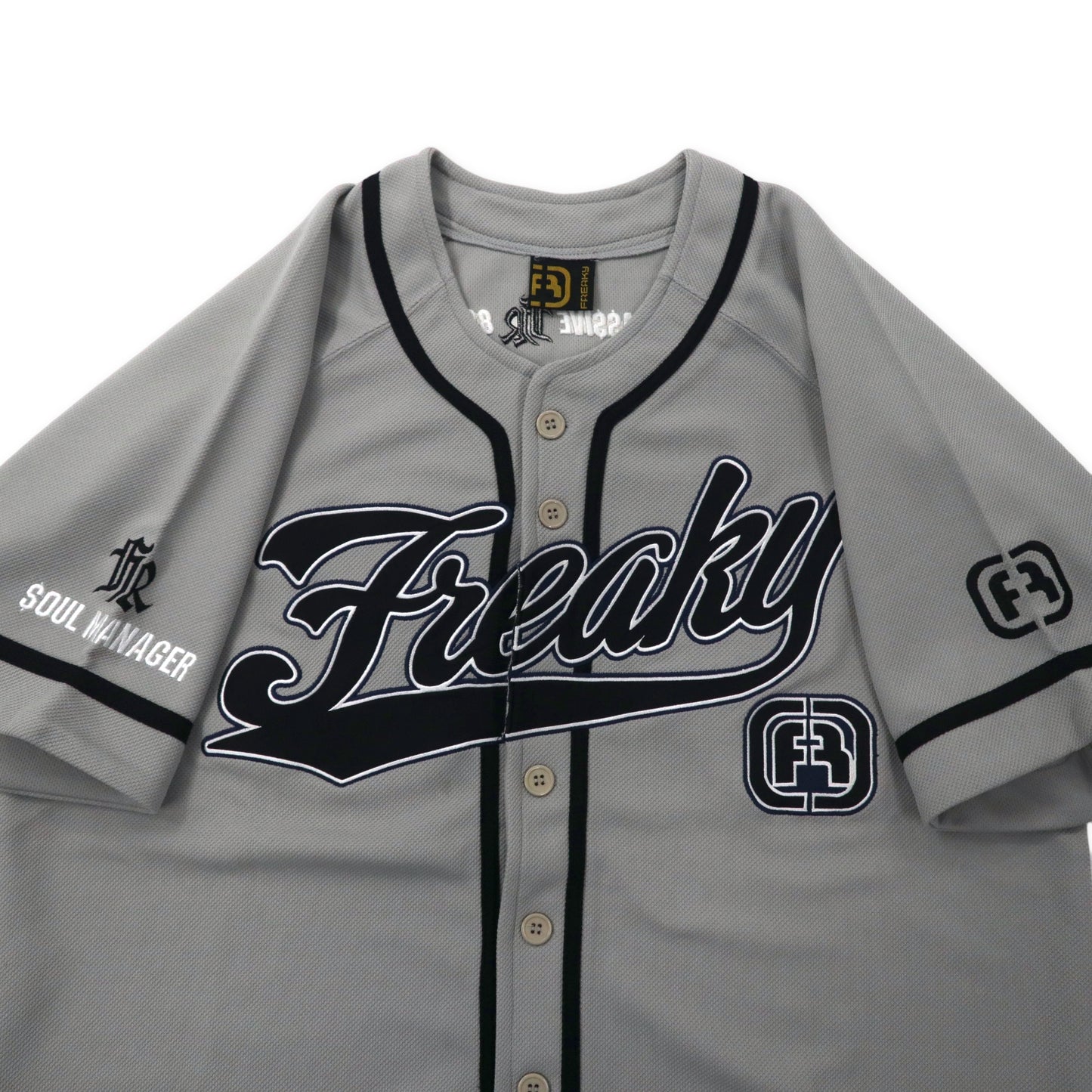 FREAKY 90s Baseball Shirt XL Gray Polyester Big Size – 日本然リトテ