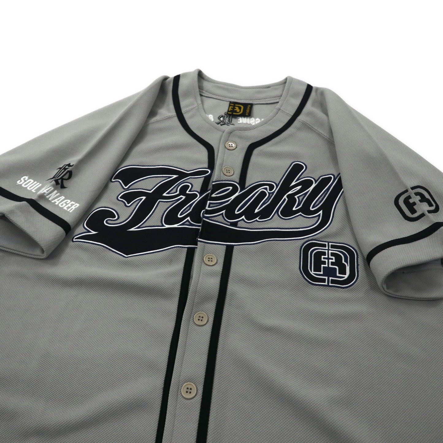 FREAKY 90s Baseball Shirt XL Gray Polyester Big Size – 日本然リトテ