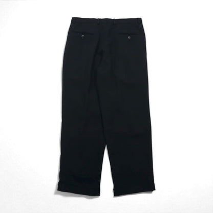 DOCKERS (Levi's) DRESS SLACKS, 90s, 2-pleat wide-leg slacks, size L, black, polyester and wool.