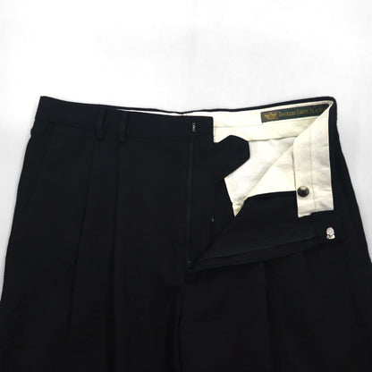 DOCKERS (Levi's) DRESS SLACKS, 90s, 2-pleat wide-leg slacks, size L, black, polyester and wool.