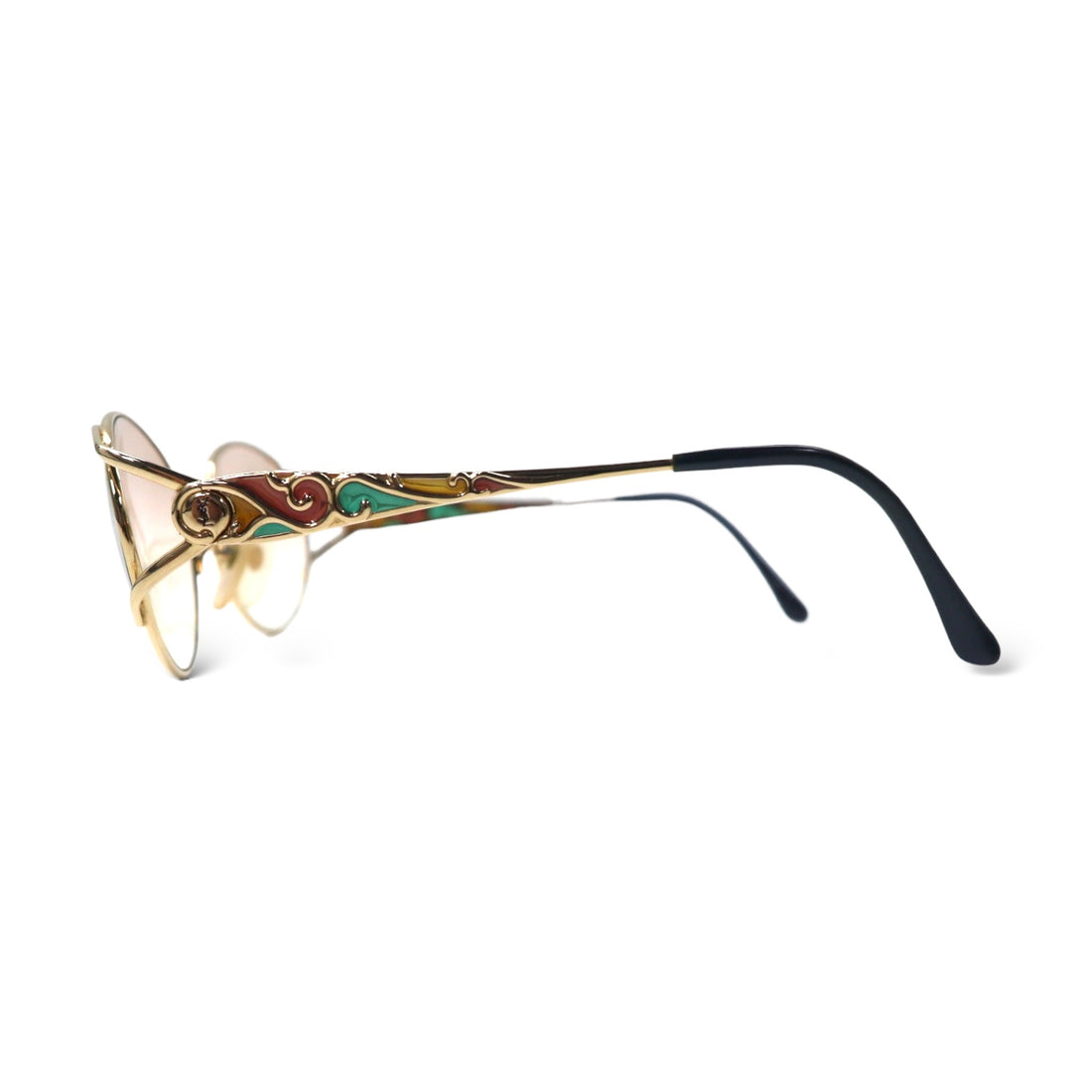 YVES SAINT LAURENT Old Sunglasses Gold Metal Color Lens YSL 31-8611 Made in Japan