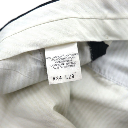 DOCKERS (Levi's) DRESS SLACKS, 90s, 2-pleat wide-leg slacks, size L, black, polyester and wool.