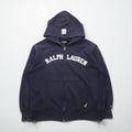Ralph Lauren 90s Zip Hoodie L Navy Front Pocket POLO JEANS CO.