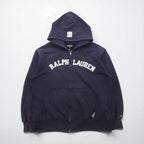 Ralph Lauren 90s Zip Hoodie L Navy Front Pocket POLO JEANS CO.