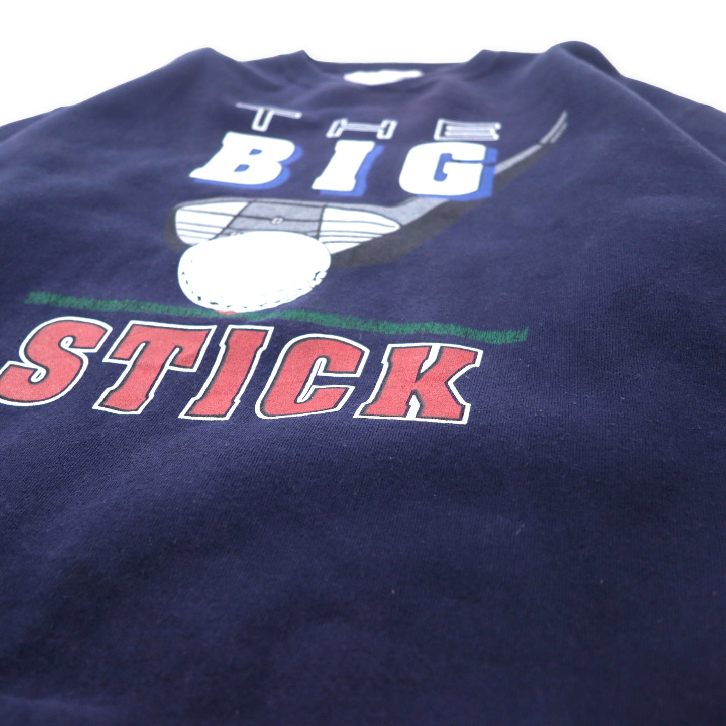 DANAGGERS USA製 90年代 プリント スウェット L ネイビー コットン 裏起毛 THE BIG STICK ビッグサイズ
