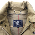 Burberrys オールド ハンティングジャケット M ベージュ コットン ドローコード チェックライナー着脱式 フード収納式