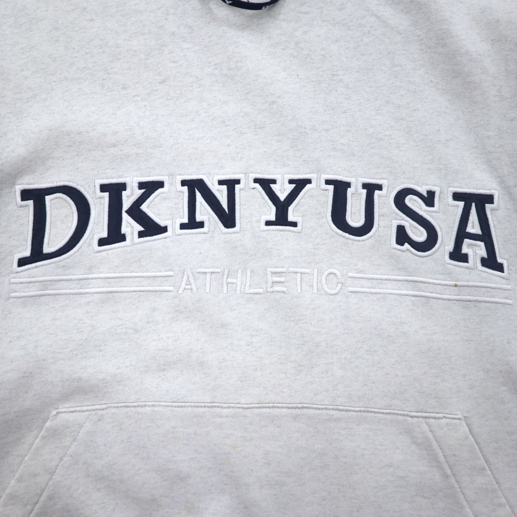DKNY USA ( Donna Karan New York ) 90年代 プルオーバー パーカー L グレー コットン