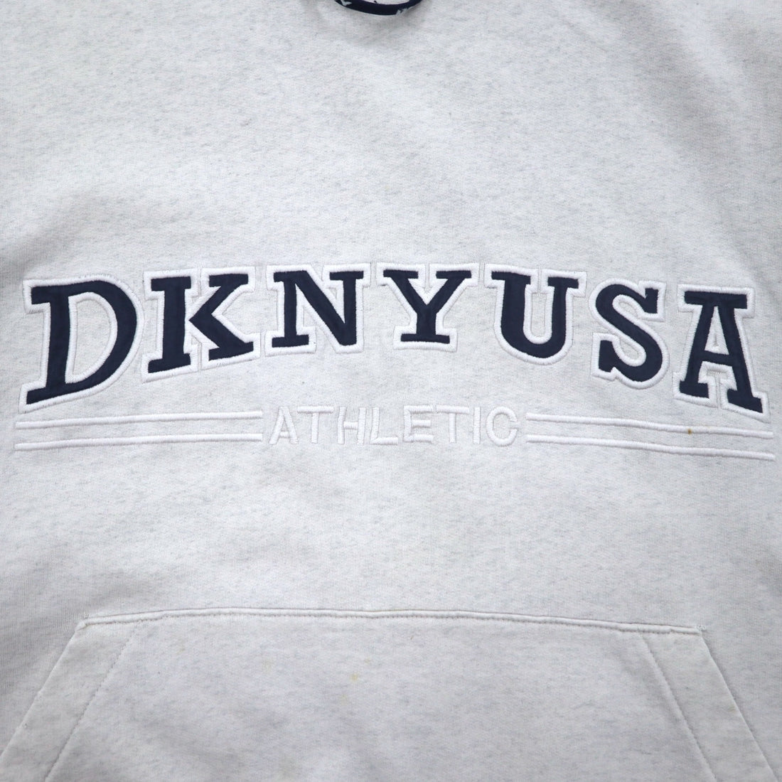 DKNY USA (Donna Karan New York) 90s Pullover Hoodie, L, Grey, Cotton