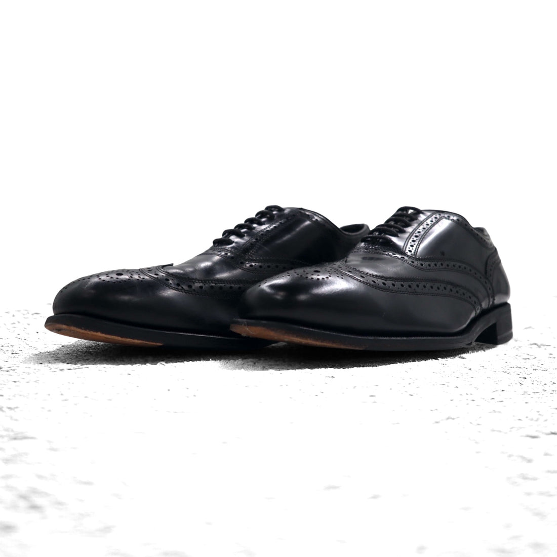FLORSHEIM Wingtip Full Brogue Medallion Shoes 28.5cm Black Leather 17066-01