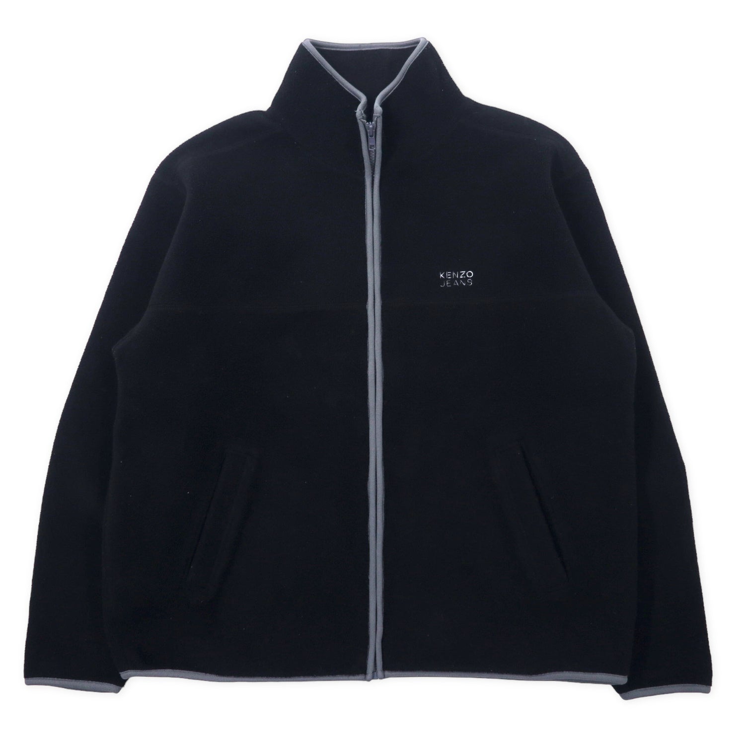 KENZO JEANS 90's Full Zip Fleece Jacket FREE Black Polyester One