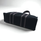 HERMES Foul Tote PM Tote Bag, Black Cotton Canvas, Made in France