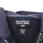 Ralph Lauren 90s Zip Hoodie L Navy Front Pocket POLO JEANS CO.