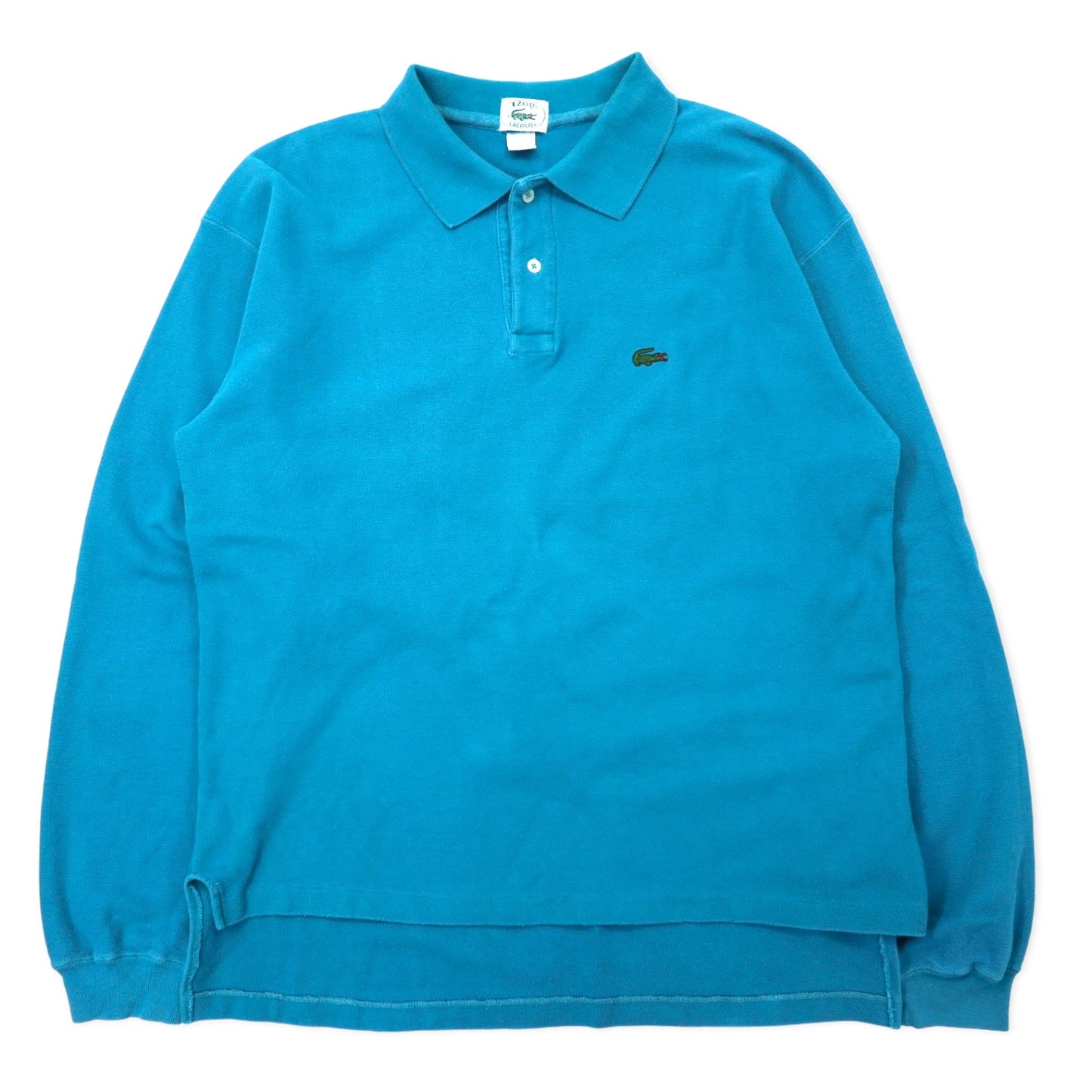 IZOD LACOSTE 90年代 長袖 ポロシャツ XL グリーン コットン 鹿の子 ワンポイントロゴ