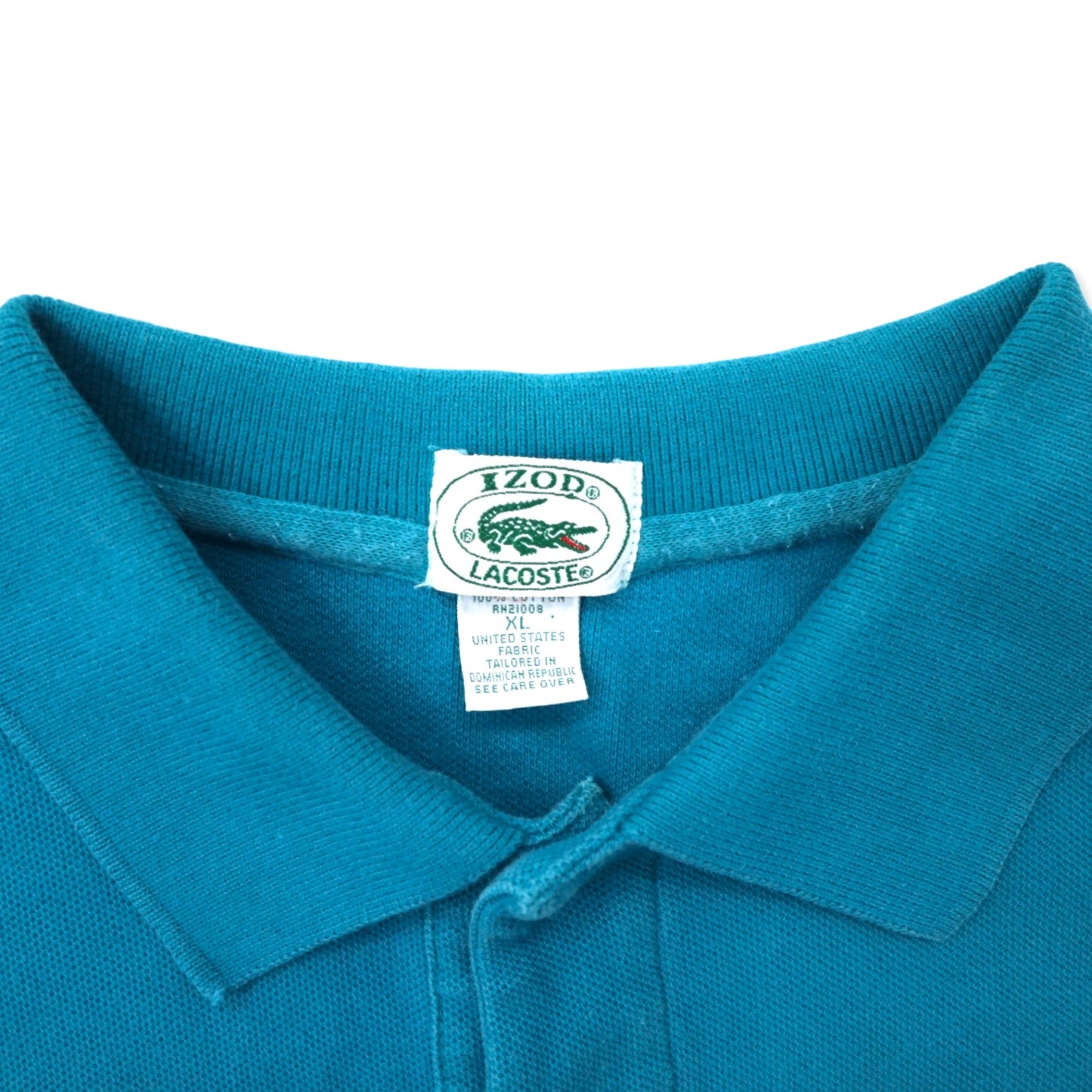 IZOD LACOSTE 90年代 長袖 ポロシャツ XL グリーン コットン 鹿の子 ワンポイントロゴ