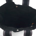 HERMES Foul Tote PM Tote Bag, Black Cotton Canvas, Made in France