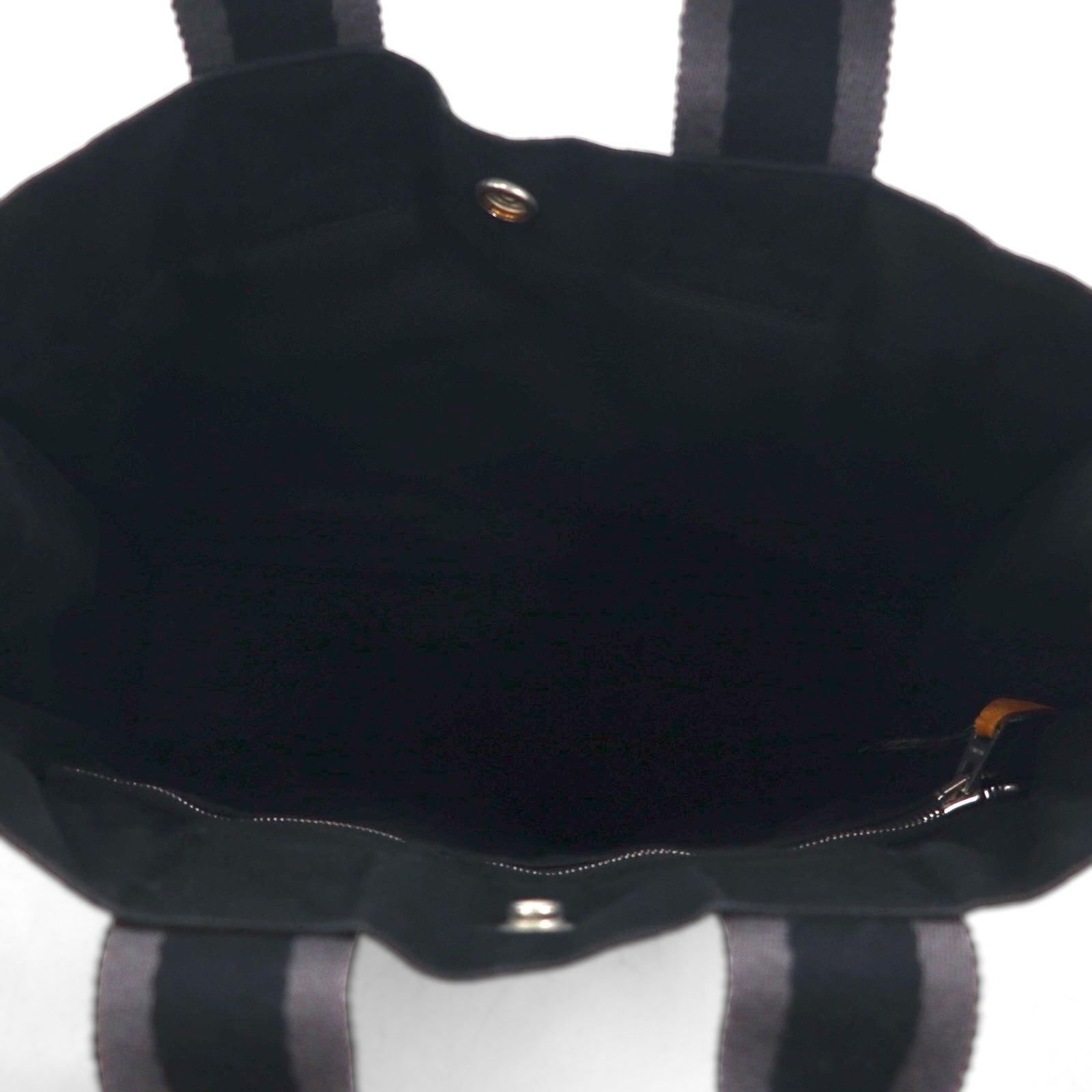 HERMES Foul Tote PM Tote Bag, Black Cotton Canvas, Made in France