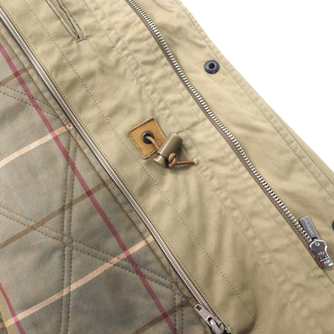 Burberrys オールド ハンティングジャケット M ベージュ コットン ドローコード チェックライナー着脱式 フード収納式