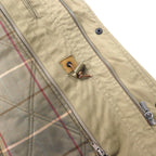 Burberrys オールド ハンティングジャケット M ベージュ コットン ドローコード チェックライナー着脱式 フード収納式