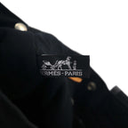 HERMES Foul Tote PM Tote Bag, Black Cotton Canvas, Made in France